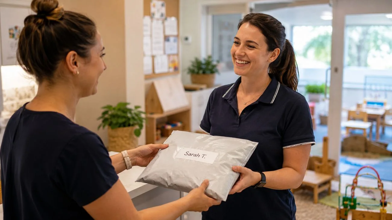 Staff labelled uniform orders