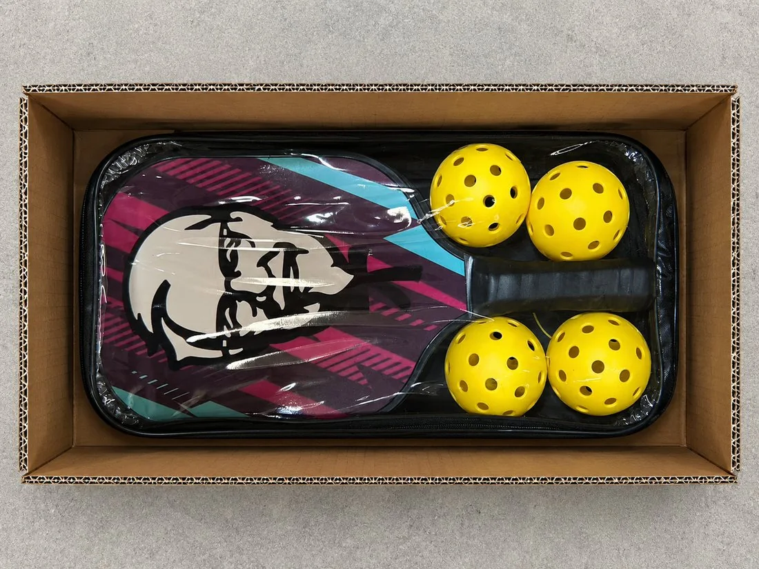 Pickleball set checked before packing