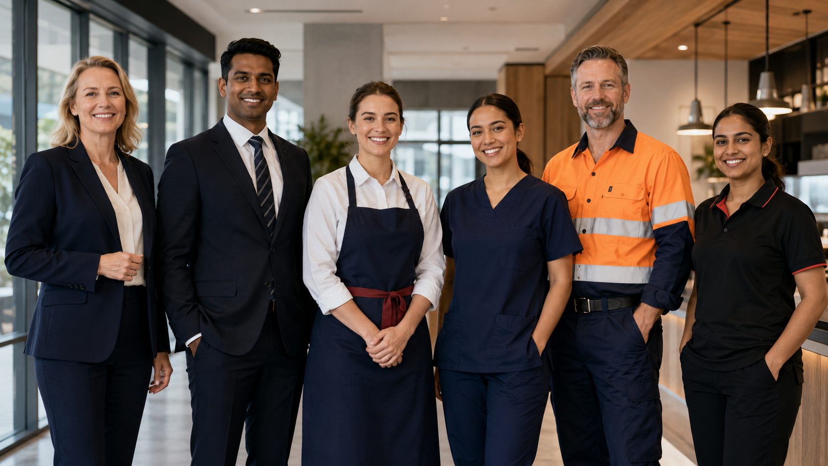 A broad range of NewGen uniform options across roles